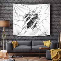 Dartboard Skull Darts Tapestry with Torn Stone Texture and Cracked Marble Design - Wonder Print Shop