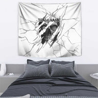 Dartboard Skull Darts Tapestry with Torn Stone Texture and Cracked Marble Design - Wonder Print Shop