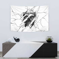 Dartboard Skull Darts Tapestry with Torn Stone Texture and Cracked Marble Design - Wonder Print Shop