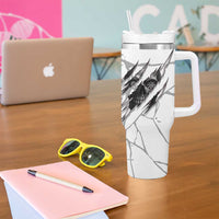 Dartboard Skull Darts Tumbler With Handle with Torn Stone Texture and Cracked Marble Design - Wonder Print Shop