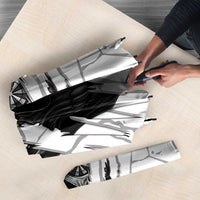 Dartboard Skull Darts Umbrella with Torn Stone Texture and Cracked Marble Design - Wonder Print Shop