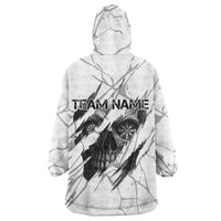 Dartboard Skull Darts Wearable Blanket Hoodie with Torn Stone Texture and Cracked Marble Design - Wonder Print Shop
