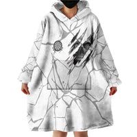 Dartboard Skull Darts Wearable Blanket Hoodie with Torn Stone Texture and Cracked Marble Design - Wonder Print Shop