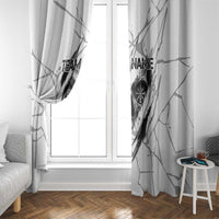 Dartboard Skull Darts Window Curtain with Torn Stone Texture and Cracked Marble Design - Wonder Print Shop