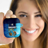 Texas Flag Fishing AirPods Case with Ocean Fish Graphic and Blue Water Background - Wonder Print Shop