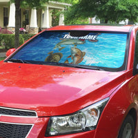 Texas Flag Fishing Auto Sun Shade with Ocean Fish Graphic and Blue Water Background - Wonder Print Shop