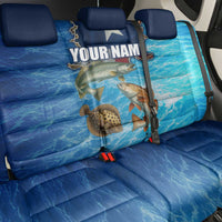 Texas Flag Fishing Back Car Seat Cover with Ocean Fish Graphic and Blue Water Background - Wonder Print Shop