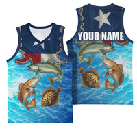 Texas Flag Fishing Basketball Jersey with Ocean Fish Graphic and Blue Water Background - Wonder Print Shop