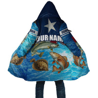Texas Flag Fishing Cloak with Ocean Fish Graphic and Blue Water Background - Wonder Print Shop