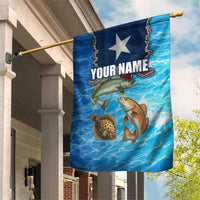Texas Flag Fishing Garden Flag with Ocean Fish Graphic and Blue Water Background - Wonder Print Shop