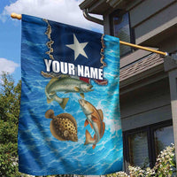 Texas Flag Fishing Garden Flag with Ocean Fish Graphic and Blue Water Background - Wonder Print Shop