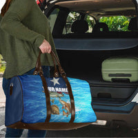 Texas Flag Fishing Travel Bag with Ocean Fish Graphic and Blue Water Background - Wonder Print Shop