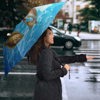 Texas Flag Fishing Umbrella with Ocean Fish Graphic and Blue Water Background - Wonder Print Shop