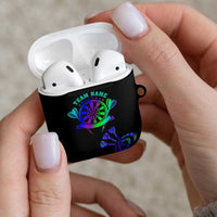 Neon Dartboard Darts AirPods Case with Colorful Target and Psychedelic Swirl Pattern - Wonder Print Shop