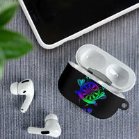 Neon Dartboard Darts AirPods Case with Colorful Target and Psychedelic Swirl Pattern - Wonder Print Shop