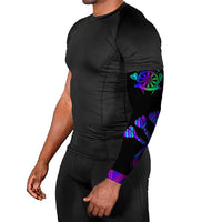 Neon Dartboard Darts Arm Sleeves with Colorful Target and Psychedelic Swirl Pattern - Wonder Print Shop
