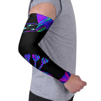 Neon Dartboard Darts Arm Sleeves with Colorful Target and Psychedelic Swirl Pattern - Wonder Print Shop