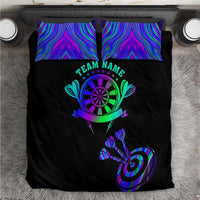 Neon Dartboard Darts Bedding Set with Colorful Target and Psychedelic Swirl Pattern - Wonder Print Shop