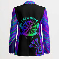 Neon Dartboard Darts Blazer with Colorful Target and Psychedelic Swirl Pattern - Wonder Print Shop