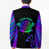 Neon Dartboard Darts Blazer with Colorful Target and Psychedelic Swirl Pattern - Wonder Print Shop