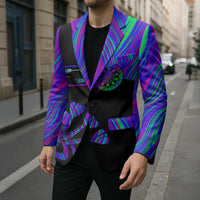 Neon Dartboard Darts Blazer with Colorful Target and Psychedelic Swirl Pattern - Wonder Print Shop