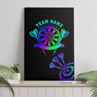Neon Dartboard Darts Canvas Wall Art with Colorful Target and Psychedelic Swirl Pattern - Wonder Print Shop