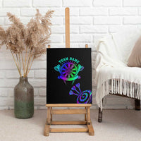 Neon Dartboard Darts Canvas Wall Art with Colorful Target and Psychedelic Swirl Pattern - Wonder Print Shop