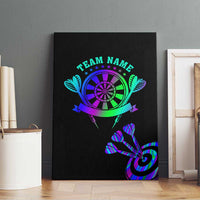 Neon Dartboard Darts Canvas Wall Art with Colorful Target and Psychedelic Swirl Pattern - Wonder Print Shop