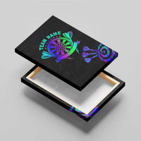 Neon Dartboard Darts Canvas Wall Art with Colorful Target and Psychedelic Swirl Pattern - Wonder Print Shop