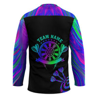 Neon Dartboard Darts Hockey Jersey with Colorful Target and Psychedelic Swirl Pattern - Wonder Print Shop