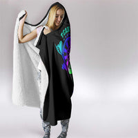 Neon Dartboard Darts Hooded Blanket with Colorful Target and Psychedelic Swirl Pattern - Wonder Print Shop