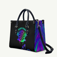 Neon Dartboard Darts Leather Bag with Colorful Target and Psychedelic Swirl Pattern - Wonder Print Shop