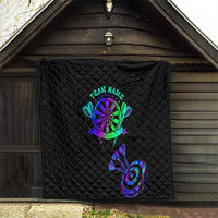 Neon Dartboard Darts Quilt with Colorful Target and Psychedelic Swirl Pattern - Wonder Print Shop