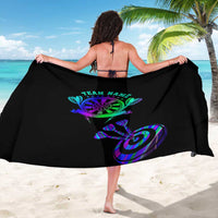 Neon Dartboard Darts Sarong with Colorful Target and Psychedelic Swirl Pattern - Wonder Print Shop