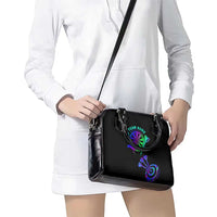 Neon Dartboard Darts Shoulder Handbag with Colorful Target and Psychedelic Swirl Pattern - Wonder Print Shop