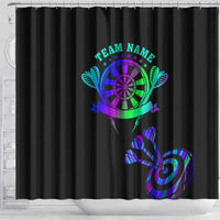 Neon Dartboard Darts Shower Curtain with Colorful Target and Psychedelic Swirl Pattern - Wonder Print Shop