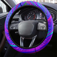 Neon Dartboard Darts Steering Wheel Cover with Colorful Target and Psychedelic Swirl Pattern - Wonder Print Shop