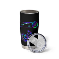 Neon Dartboard Darts Tumbler Cup with Colorful Target and Psychedelic Swirl Pattern - Wonder Print Shop