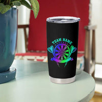 Neon Dartboard Darts Tumbler Cup with Colorful Target and Psychedelic Swirl Pattern - Wonder Print Shop