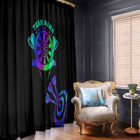 Neon Dartboard Darts Window Curtain with Colorful Target and Psychedelic Swirl Pattern - Wonder Print Shop