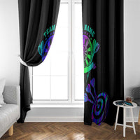 Neon Dartboard Darts Window Curtain with Colorful Target and Psychedelic Swirl Pattern - Wonder Print Shop