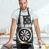 Grunge American Flag Darts Apron with Dartboard Target and Black White Stars - Wonder Print Shop