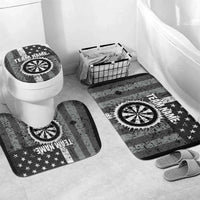 Grunge American Flag Darts Bathroom Set with Dartboard Target and Black White Stars - Wonder Print Shop