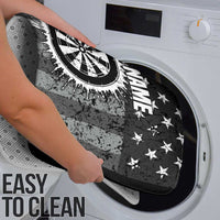 Grunge American Flag Darts Bathroom Set with Dartboard Target and Black White Stars - Wonder Print Shop