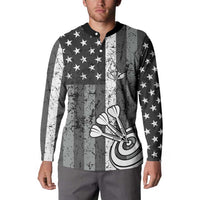 Grunge American Flag Darts Button Sweatshirt with Dartboard Target and Black White Stars - Wonder Print Shop