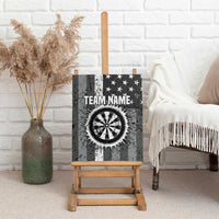 Grunge American Flag Darts Canvas Wall Art with Dartboard Target and Black White Stars - Wonder Print Shop