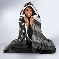 Grunge American Flag Darts Hooded Blanket with Dartboard Target and Black White Stars - Wonder Print Shop