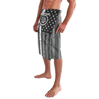 Grunge American Flag Darts Lavalava with Dartboard Target and Black White Stars - Wonder Print Shop