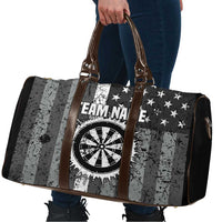 Grunge American Flag Darts Travel Bag with Dartboard Target and Black White Stars - Wonder Print Shop