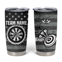 Grunge American Flag Darts Tumbler Cup with Dartboard Target and Black White Stars - Wonder Print Shop